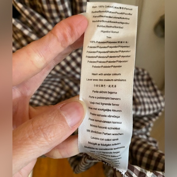 Damson Madder Dakota Brown Plaid bow midi dress size UK 10/US 6 - Picture 7 of 7